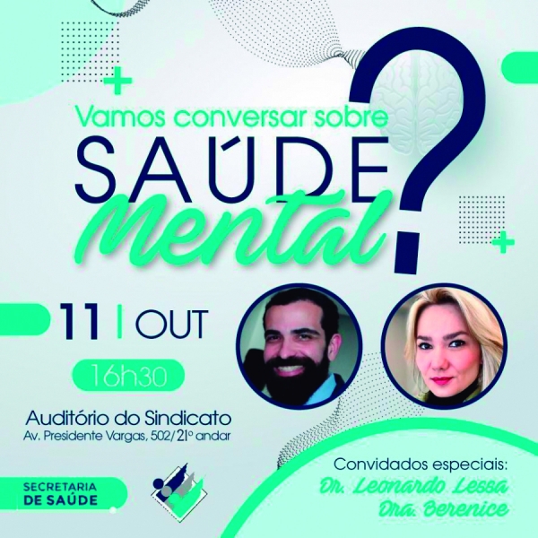 Quarta-feira (11) tem debate  presencial no Sindicato sobre saúde mental