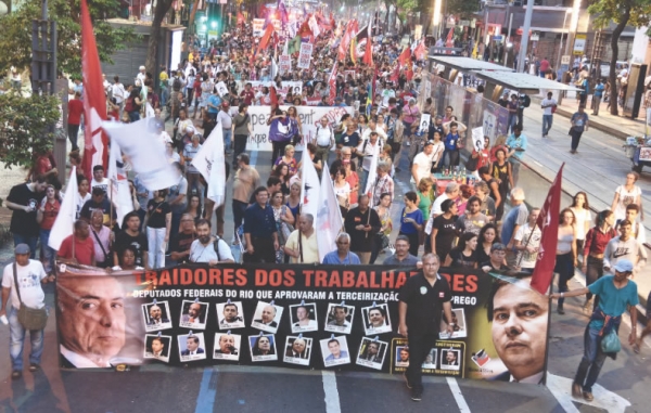 Protestos em todo o país contestam a reforma trabalhista