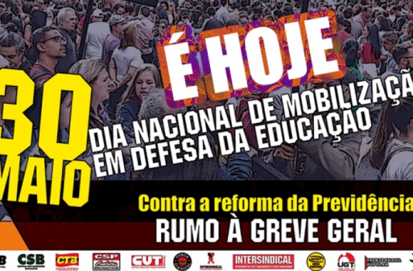 Hoje é dia de ir para às ruas lutar por educação e aposentadoria: #30M