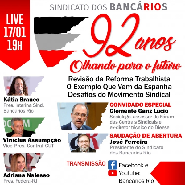 Live 92 anos do Sindicato