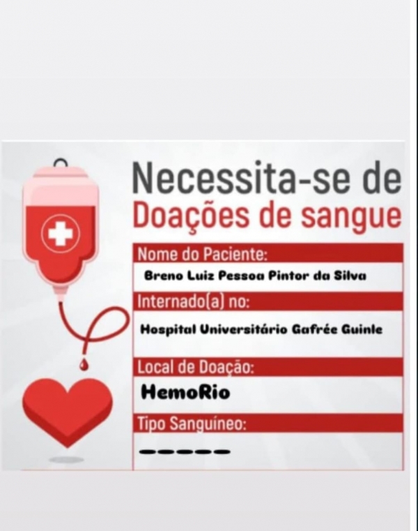 Primo de banc&aacute;ria do Ita&uacute; necessita de doa&ccedil;&atilde;o de sangue