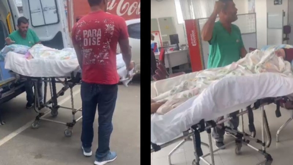 Vídeo na internet mostra idosa de 93, paraplégica, sendo levada de maca para, segundo o filho, ter de fazer prova de vida a fim de renovar o cartão Bradesco