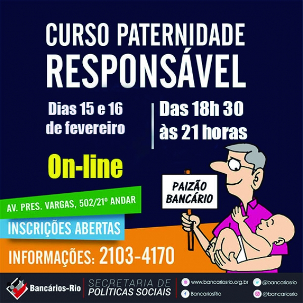 Inscrições para o Curso  Paternidade Responsável