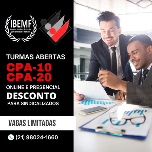 Novas Turmas de Certificações CPA10, CPA20, CEA, CFP