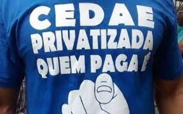 Ato em protesto contra a privatização da Cedae. População teme elevação de tarifas e falta de compromisso social como sempre acontece quando estatais são entregues ao setor privado