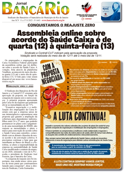 Banc&aacute;rio 6444 de 11 a 17/11/2025