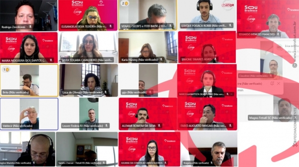Negociação virtual entre a COE e o Bradesco. Foto cedida pela Contraf-CUT.