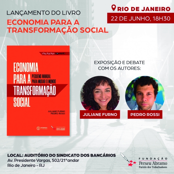 Livro sobre economia transformadora  será lançado na quinta (22), no Sindicato