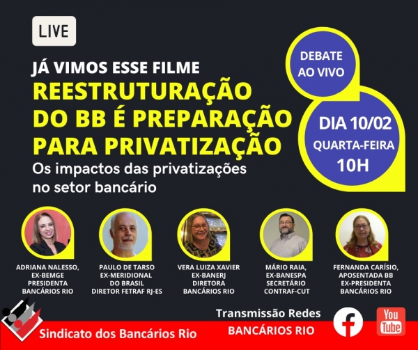 Debate nas redes sociais: “Privatização do BB. Já vimos este filme”