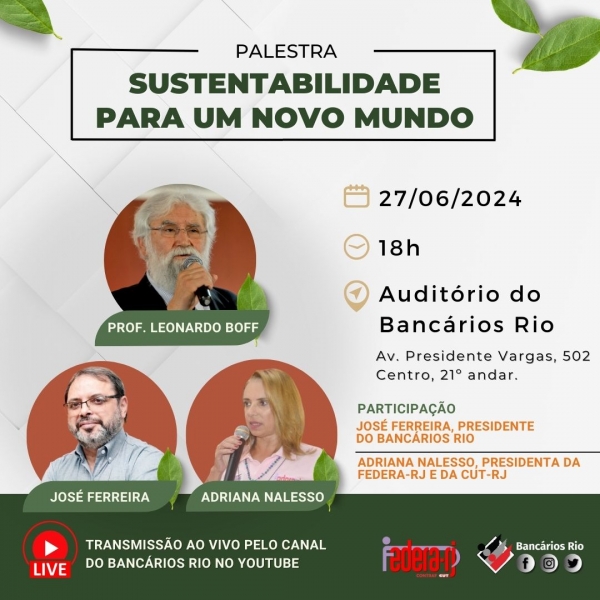 Debate com Leonardo Boff sobre meio ambiente é nesta quinta-feira (27/6) no Sindicato