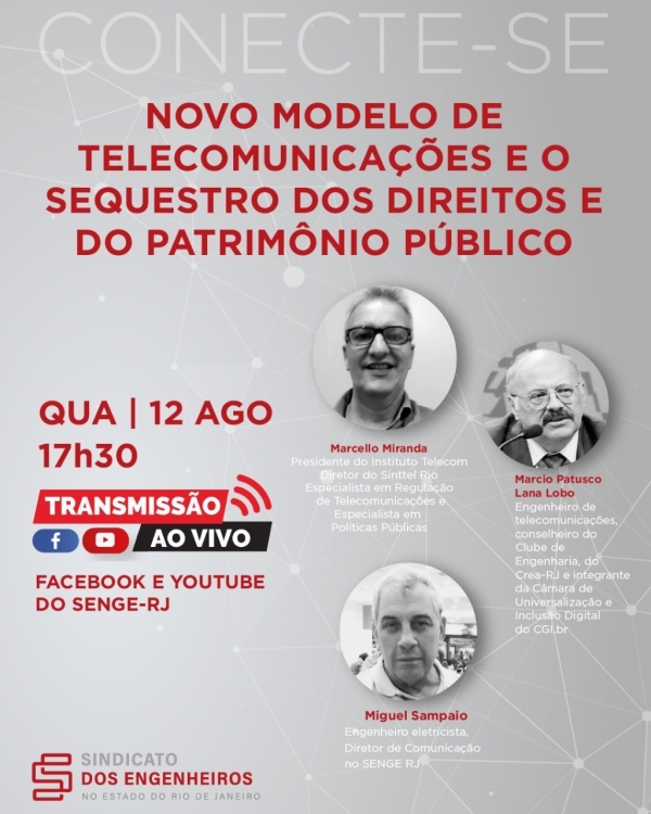 Telecomunicações: live nesta quarta-feira (12)