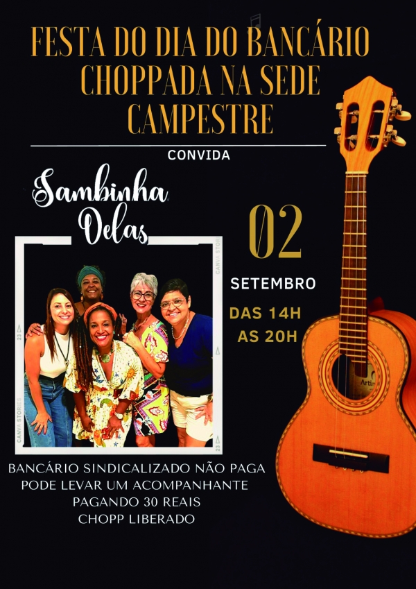 Festa do Dia do Bancário  terá chope e música de  graça na sede campestre