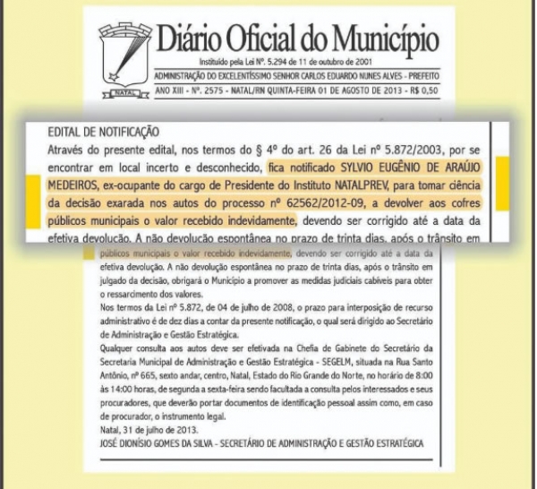 DENÚNCIA MUITO GRAVE  -  Candidato de outra é citado em irregularidades no Natalprev