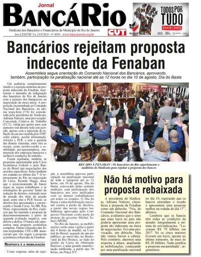 Bancário 6058 Edição de 9 a 13/8/2018