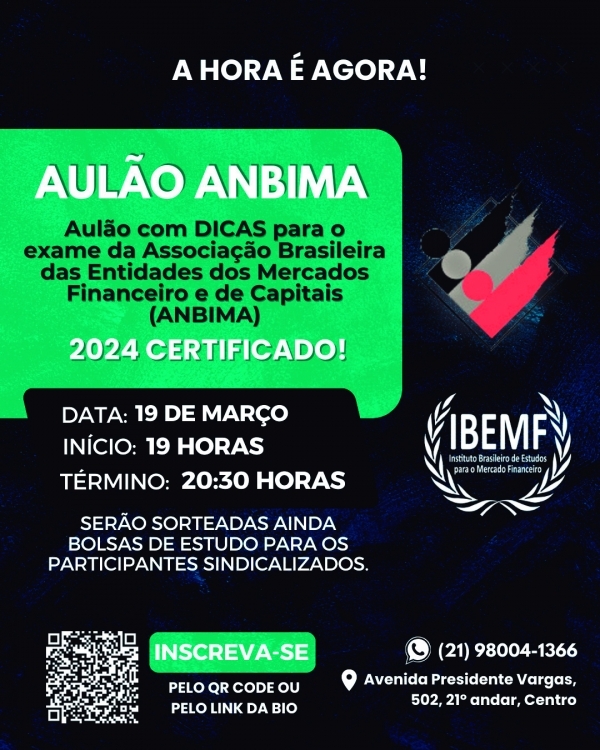 Sorteio de bolsa do curso para exame da Anbima