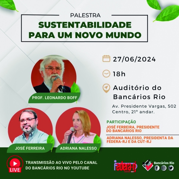 Meio ambiente: palestra de Leonardo  Boff é nesta quinta-feira (27)