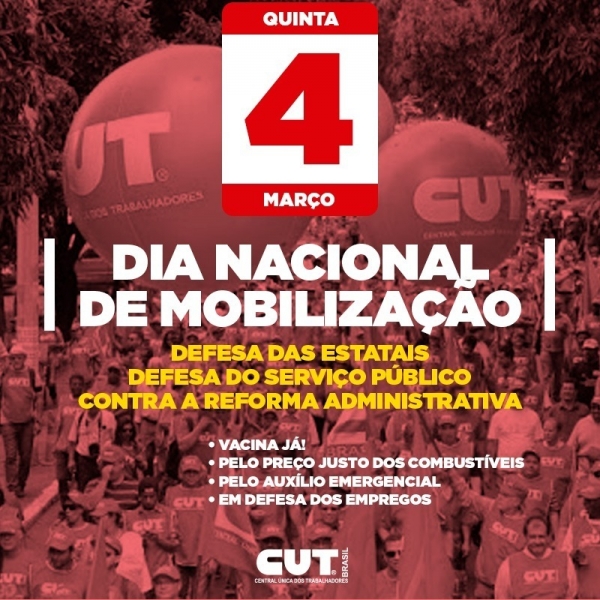 Bancários participam de mobilização nacional em defesa das estatais nesta quinta-feira (4)